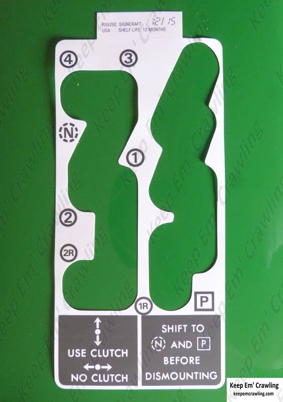 R55292 Shift Pattern Decal